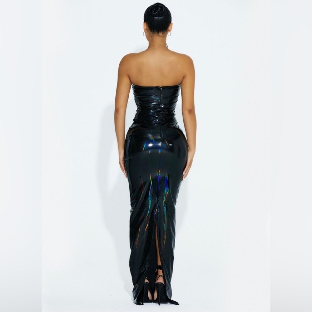 Naked Wardrobe The Vinyl Maxi Dress - Picture 3 of 14